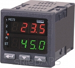 Temperature regulator RE72, 1 voltage output 0/5V, 2 continual output   0...10V, relay input, power supply 20 ..40V AC/DC, standard version, language - polish - RE72-243200P0