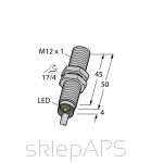 BI4-M12-VP6X Czujnik indukcyjny M12 PNP, NO/NC zakres 4mm z przewodem 2m 1633300 - 1633300