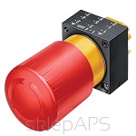 3SB3, 22 MM, Safety STOP button, standarized ISO 13850, dia. 32 MM, w/o autoreversion, plastic, lockout release by turn, with re-snapping mechanism, with a grip, red, round - 3SB3000-1FA20