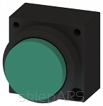 3SB3, 22 MM, Sticking out button, plastic, w/o joins, with a grip, green, round - 3SB3000-0BA41